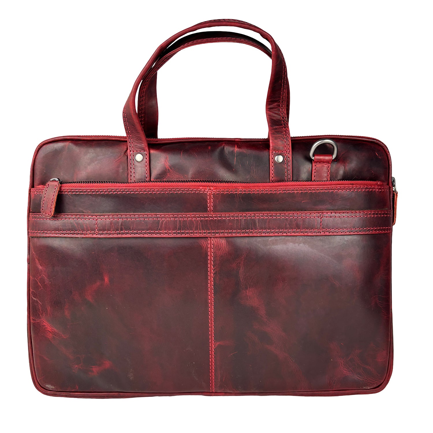 Rode leren laptoptas 15 inch