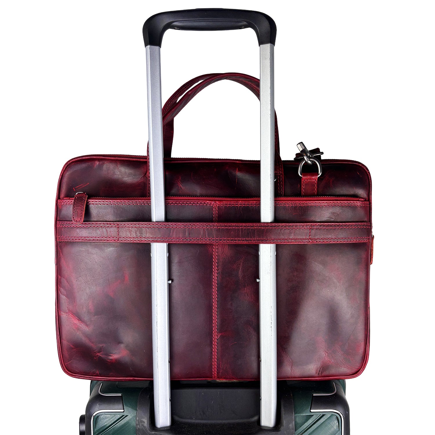 Rode leren laptoptas 15 inch