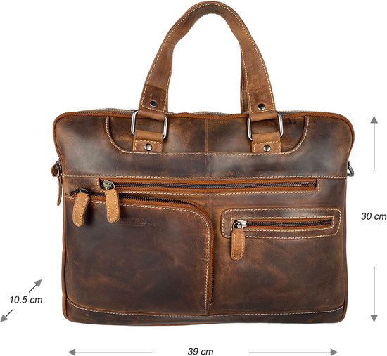 Laptoptas messenger bag 15 6 inch buffelleer leer cognac - Arrigo.nl