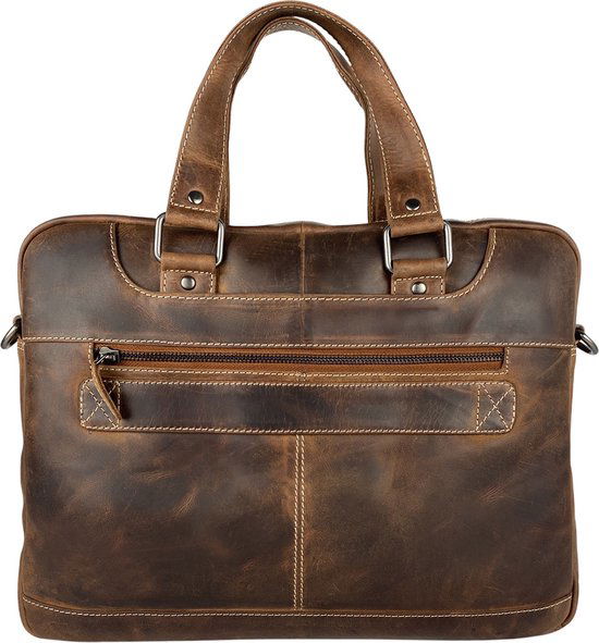 Laptoptas messenger bag 15 6 inch buffelleer leer cognac - Arrigo.nl