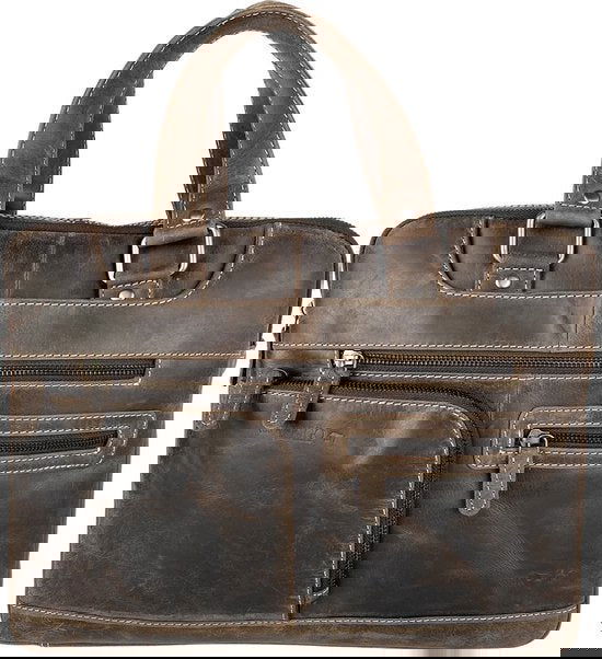 Laptoptas messenger bag 15 6 inch buffelleer leer donkerbruin - Arrigo.nl