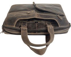 Laptoptas messenger bag 15 6 inch buffelleer leer donkerbruin - Arrigo.nl