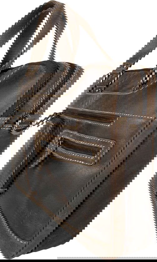 Laptoptas messenger bag 15 6 inch buffelleer leer donkerbruin - Arrigo.nl