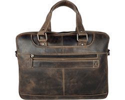 Laptoptas messenger bag 15 6 inch buffelleer leer donkerbruin - Arrigo.nl