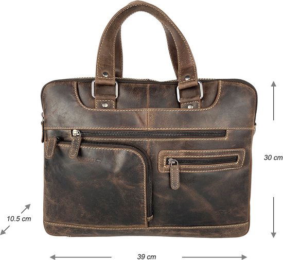 Laptoptas messenger bag 15 6 inch buffelleer leer donkerbruin - Arrigo.nl