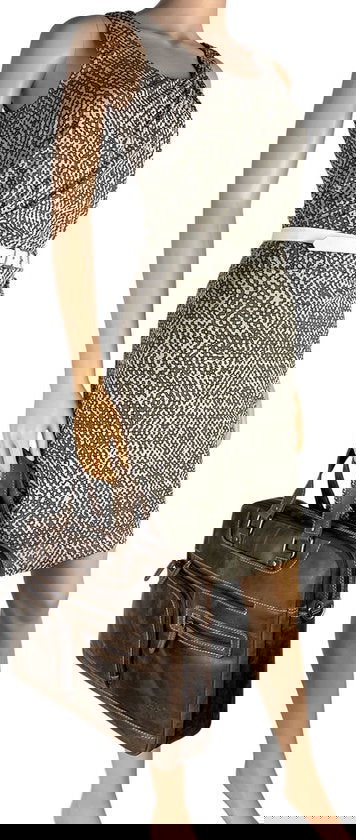 Laptoptas messenger bag 15 6 inch buffelleer leer donkerbruin - Arrigo.nl