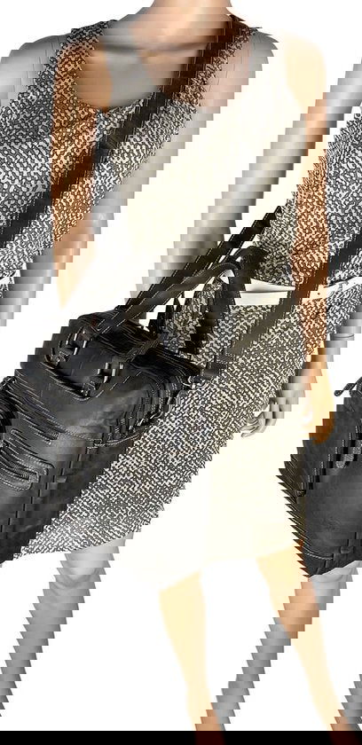 Laptoptas messenger bag 15 6 inch buffelleer leer mat zwart - Arrigo.nl