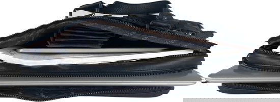Laptoptas messenger bag 15 6 inch buffelleer leer zwart - Arrigo.nl