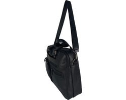 Laptoptas messenger bag 15 6 inch buffelleer leer zwart - Arrigo.nl