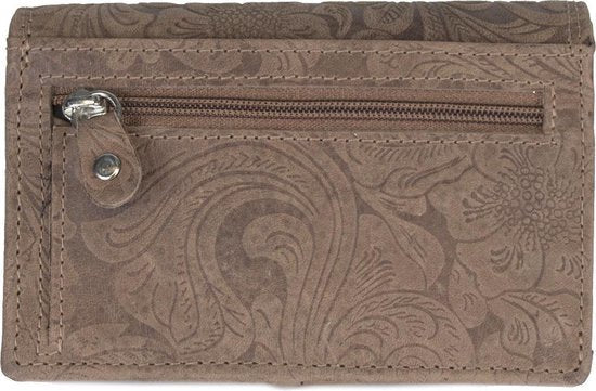 Lederen dames portemonnee RFID cognac - Arrigo.nl