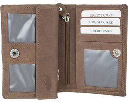 Lederen dames portemonnee RFID cognac - Arrigo.nl