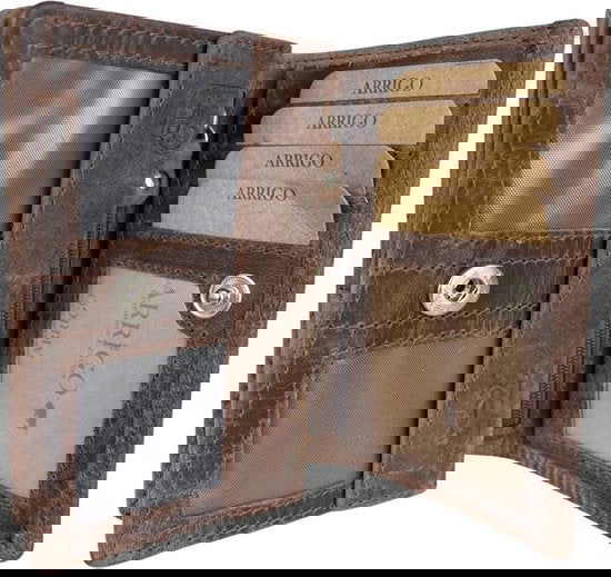 Lederen dames portemonnee RFID cognac - Arrigo.nl