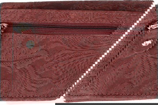 Lederen dames portemonnee RFID rood - Arrigo.nl