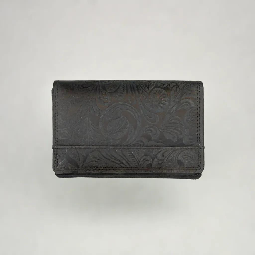 Lederen dames portemonnee rfid zwart - Arrigo.nl