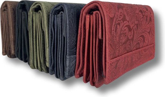 Lederen dames portemonnee rfid zwart - Arrigo.nl