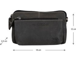 Lederen schoudertas voor dames mini bag xover crossbodytas clutch tasje - Arrigo Leather Goods