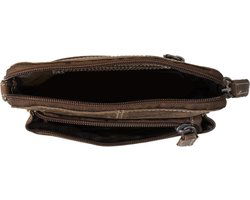 Lederen schoudertas voor dames mini bag xover crossbodytas clutch tasje - Arrigo Leather Goods