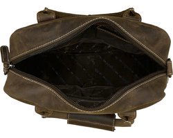 Leren Dames Tas van Donkerbruin Leer met Dierenprint - Arrigo.nl