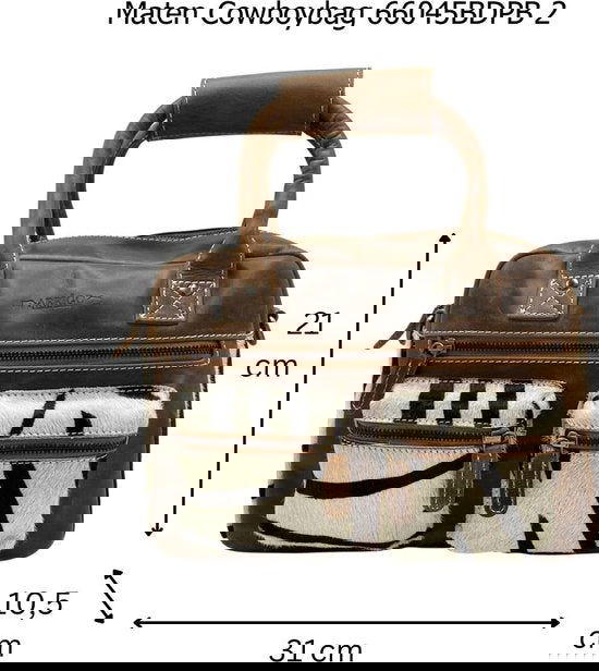 Leren Dames Tas van Donkerbruin Leer met Dierenprint - Arrigo.nl