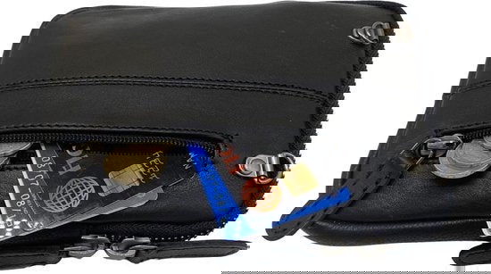 Leren Telefoontasje voor Dames met Verstelbare Schouderband in Zwart met Zebra Print - Arrigo.nl