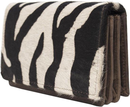 Leren dames portemonnee klein anti skim met dierenpint kleine dames - Arrigo.nl