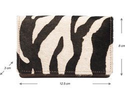 Leren dames portemonnee klein anti skim met dierenpint kleine dames - Arrigo.nl