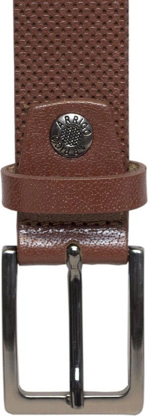 Leren dames riem cognac met print of heren riem echt - Arrigo Leather Goods