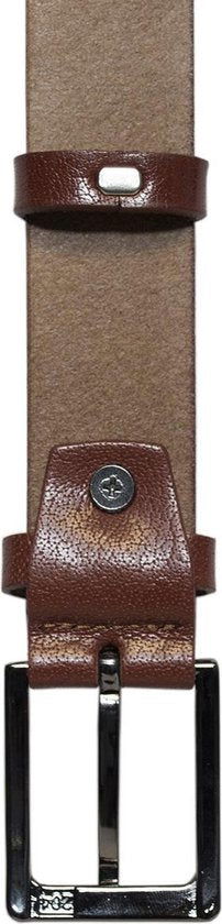 Leren dames riem cognac met print of heren riem echt - Arrigo Leather Goods