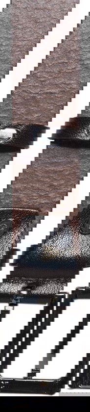 Leren dames riem donkerbruin met print of heren riem echt - Arrigo Leather Goods