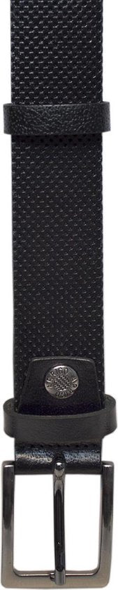 Leren dames riem zwart met print of heren riem echt - Arrigo Leather Goods