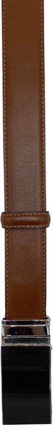Leren heren riem lichtbruin met een automatische gesp heren riem - Arrigo Leather Goods