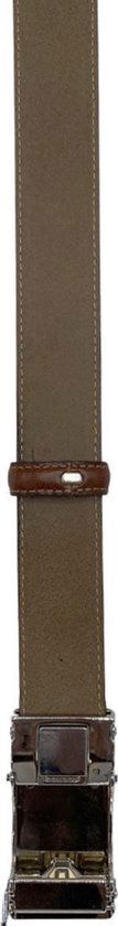 Leren heren riem lichtbruin met een automatische gesp heren riem - Arrigo Leather Goods