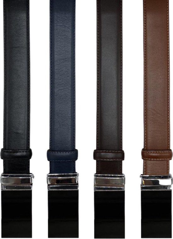 Leren heren riem lichtbruin met een automatische gesp heren riem - Arrigo Leather Goods