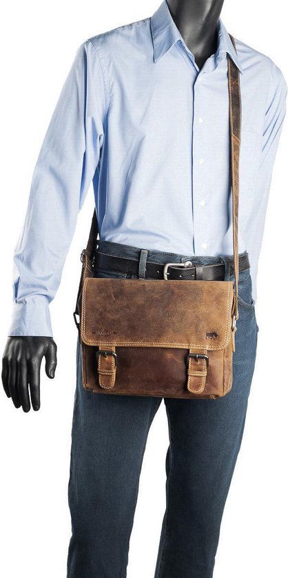 Leren heren schoudertas cognac dames schoudertas cognac leer lichtbruine leren - Arrigo Leather Goods