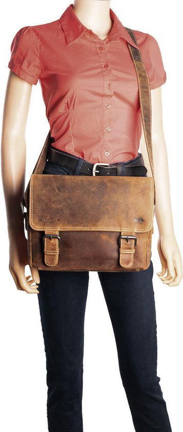 Leren heren schoudertas cognac dames schoudertas cognac leer lichtbruine leren - Arrigo Leather Goods