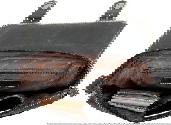 Leren heren schoudertas zwart dames schoudertas zwart leer zwarte leren - Arrigo Leather Goods