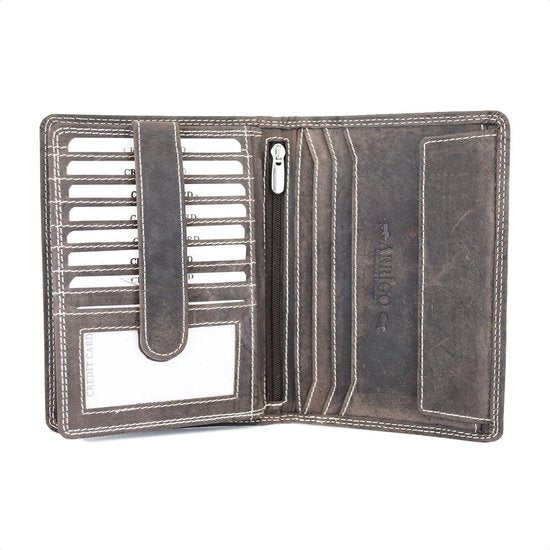 Leren portefeuille dames donkerbruin of leren portefeuille heren donkerbruin paspoortmap - Arrigo Leather Goods