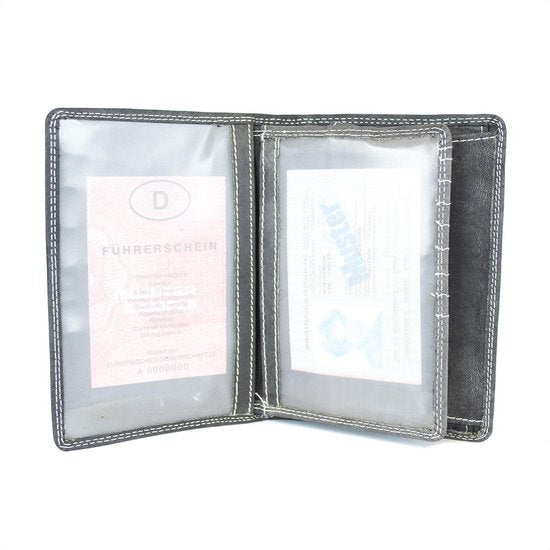 Leren portefeuille dames zwart of leren portefeuille heren zwart paspoortmap - Arrigo.nl