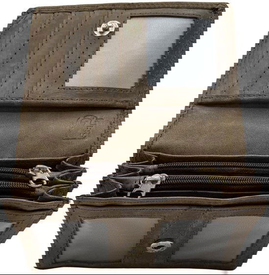 Leren portemonnee dames echt leer met croco print compact model - Arrigo.nl