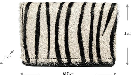 Leren portemonnee dames echt leer met dierenprint klein model dames - Arrigo Leather Goods
