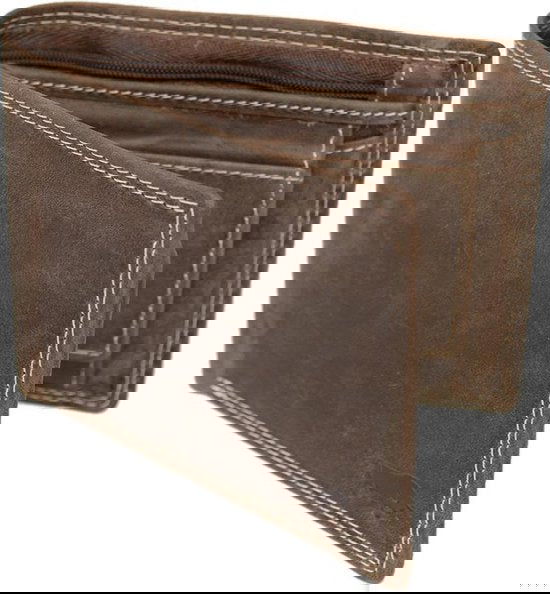 Leren portemonnee heren lichtbruin met groot ritsvak rfid heren portemonnee - Arrigo.nl