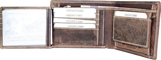 Leren portemonnee heren lichtbruin met groot ritsvak rfid heren portemonnee - Arrigo.nl