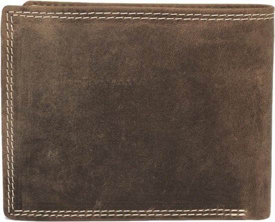 Leren portemonnee heren lichtbruin met groot ritsvak rfid heren portemonnee - Arrigo.nl