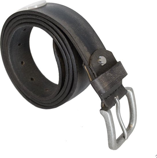 Leren riem antraciet van 3 5 cm breed dames riem - Arrigo Leather Goods