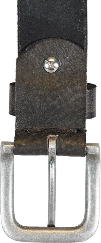 Leren riem antraciet van 3 5 cm breed dames riem - Arrigo Leather Goods