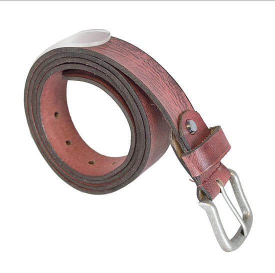 Leren riem bordeaux van 3 cm breed dames riem of - Arrigo Leather Goods