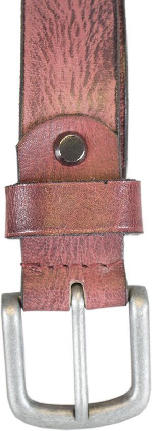 Leren riem bordeaux van 3 cm breed dames riem of - Arrigo Leather Goods