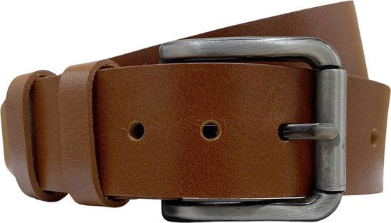 Leren riem cognac kleurig leer 4 5 cm breed casual - Arrigo Leather Goods