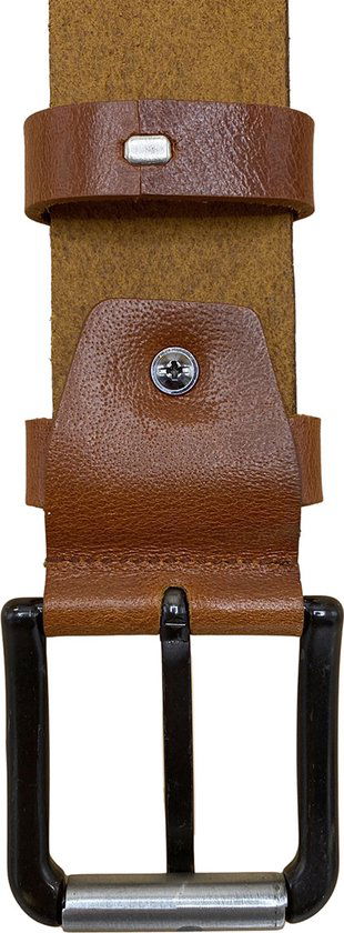 Leren riem cognac kleurig leer 4 5 cm breed casual - Arrigo Leather Goods