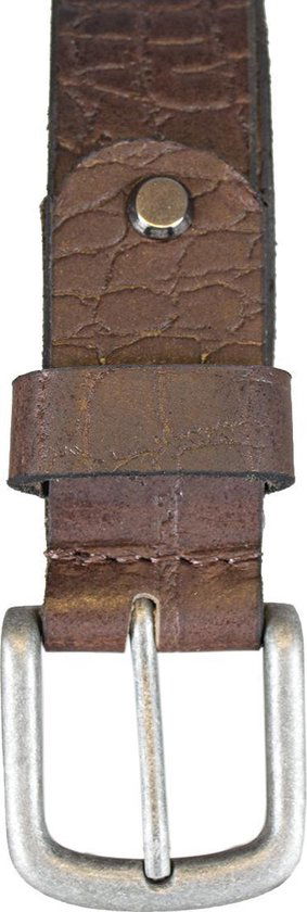 Leren riem donkerbruin van 3 cm breed dames riem of - Arrigo Leather Goods